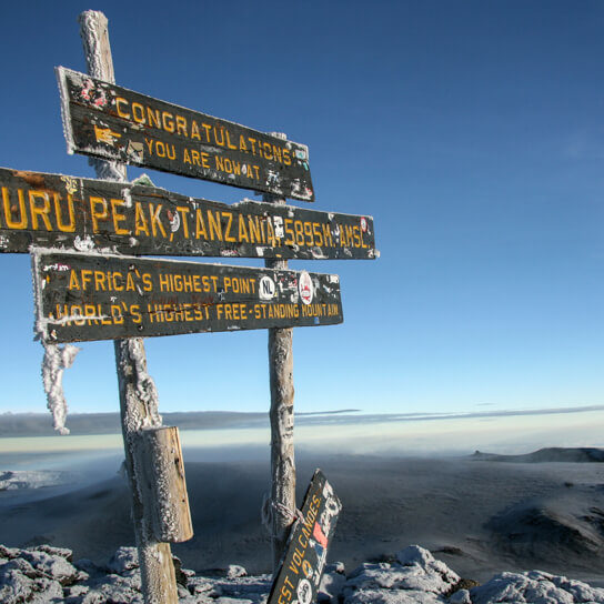 The summit of Mt. Kilimanjaro