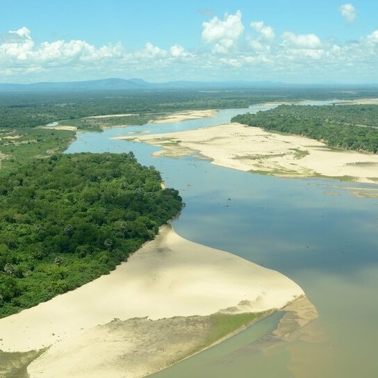 An aerial view of in The Selous Game Reserve
