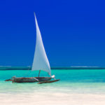 Dhow in the Indian Ocean of the coast of Zanzibar
